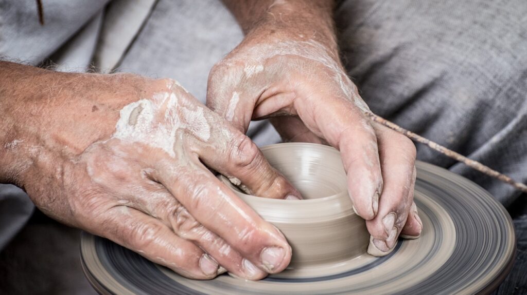 clay, pottery, potter's wheel, creation
man forming something from clay on a potter's wheel.
Image by Lubos Houska from Pixabay 