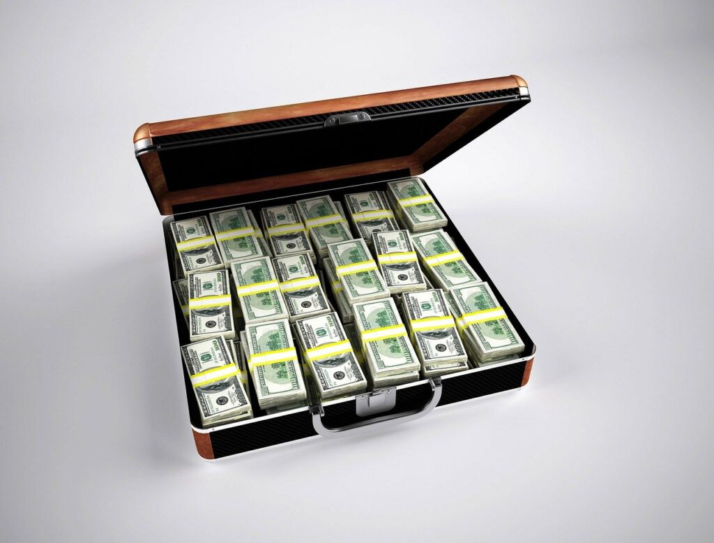 Image of a briefcase full of money; what we typically think of when a ransom is being paid.
Image by PublicDomainPictures from Pixabay 