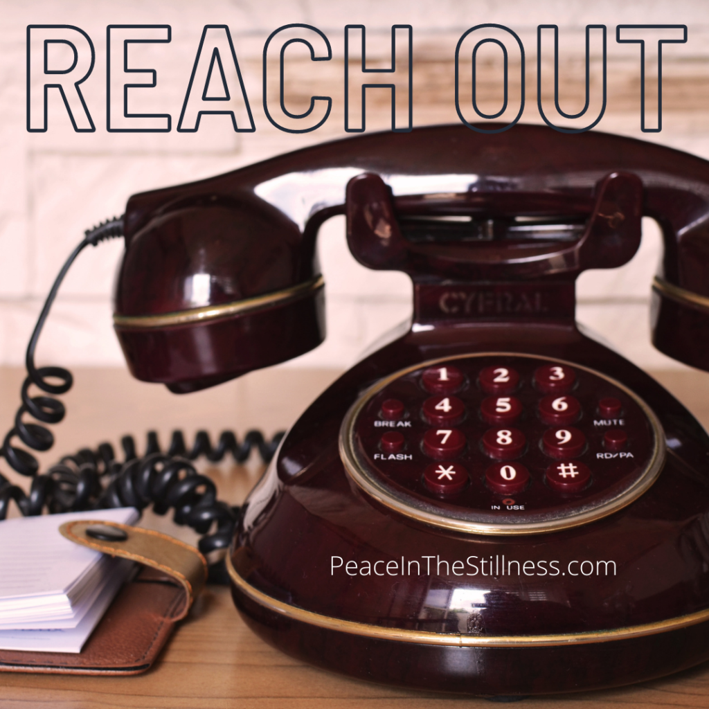 Photo of a modern version of an old-style telephone with the words "Reach Out" at the top. Encouraging Christians be doers of the word, not just hearers.