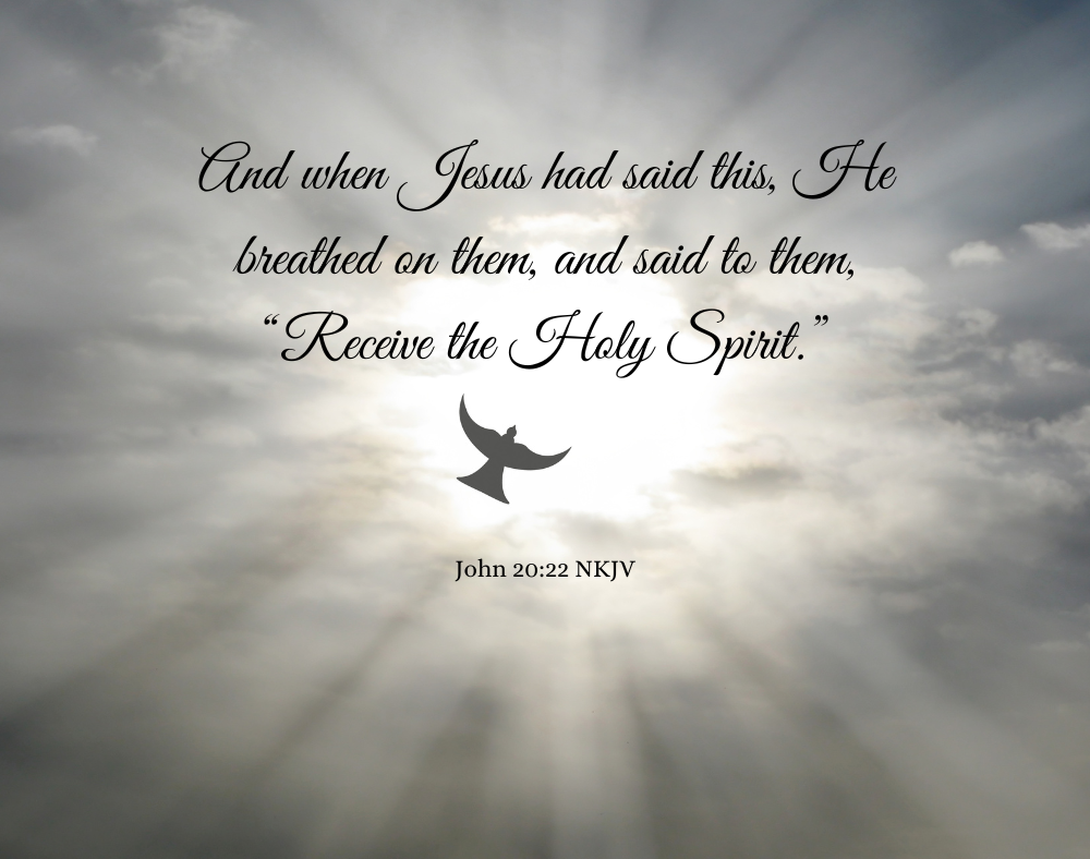 Jesus' holy breath gifted the Holy Spirit to His disciples. John 20:22